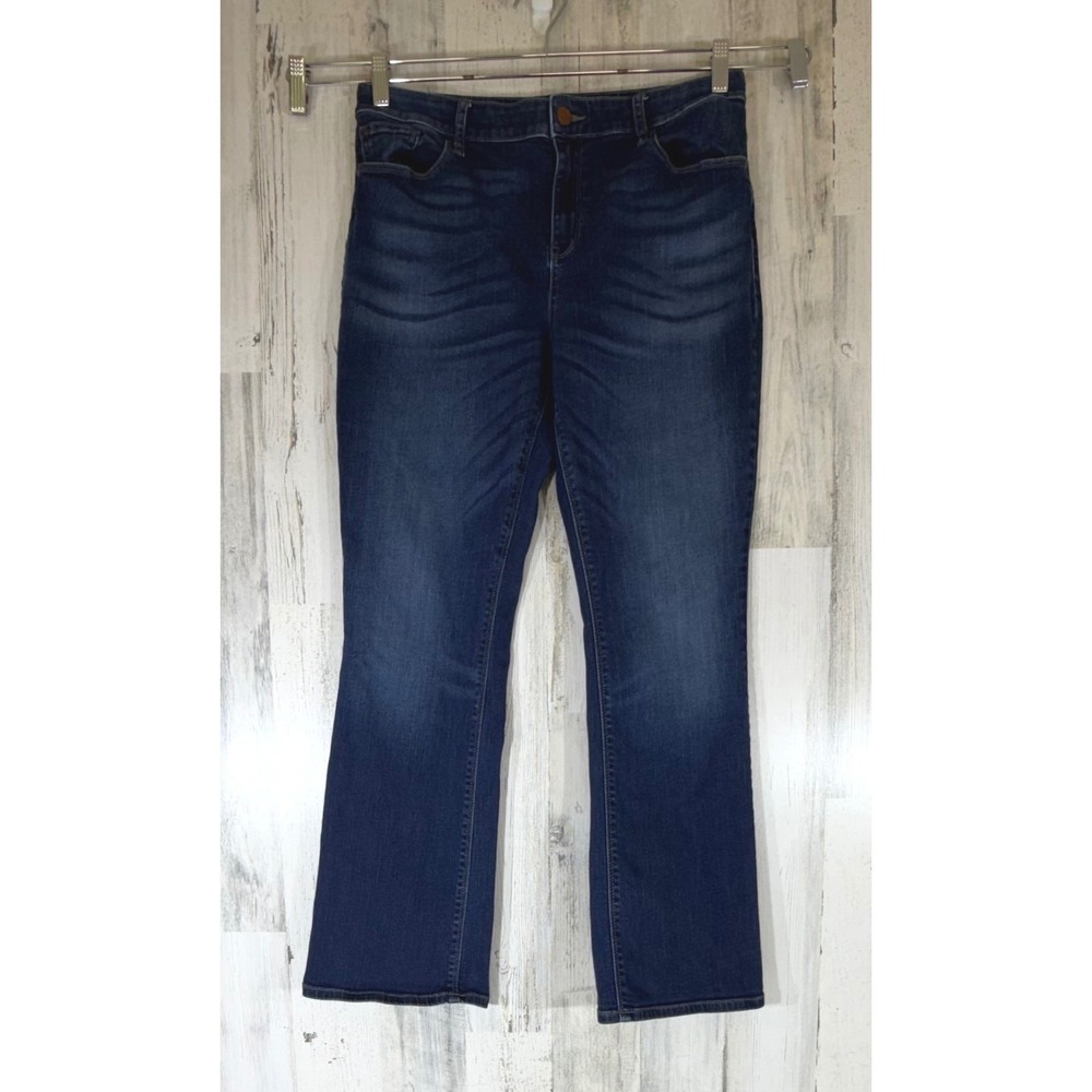 Chicos Barely Boot Jeans 1‎ Short US 8 Short (31x28.5) Dark Wash Classic Casual